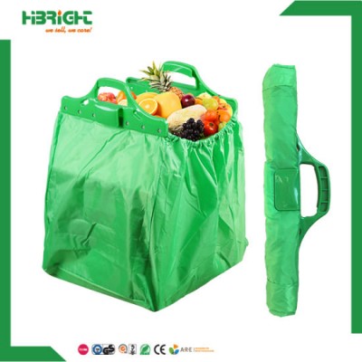 Supermarket Polyetser Fabric Foldabe Shopping Trolley Bag