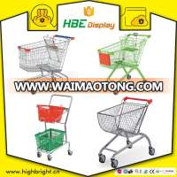 wholesale cheap price supermarket push cart retail grocery metal shopping trolley cart for sale