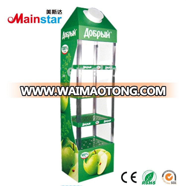 floor standing plastic promotional retail beverage supermarket display rack